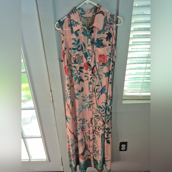 Soft Surroundings Pink Floral Maxi Dress - Picture 1 of 4